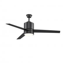 Trans Globe F-1018 BK - LED FAN-3 BLADES W/ WALL CONTR-3/4" ROD